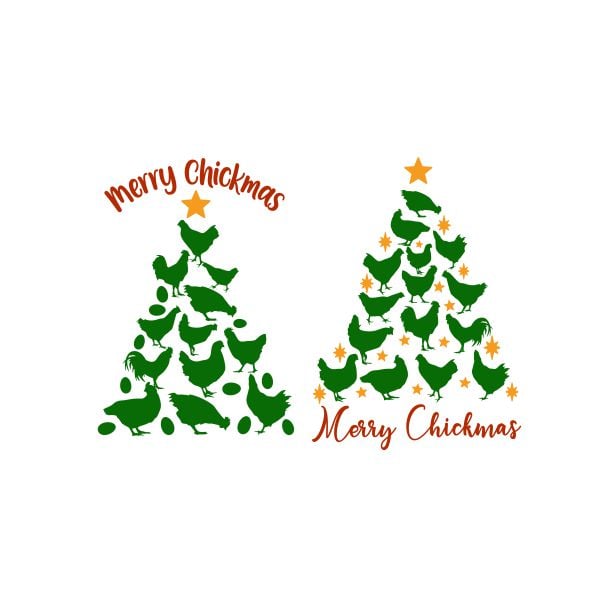 チキンツリー様　オーダー専用ページ Merry Chickmas Chicken Christmas Tree SVG